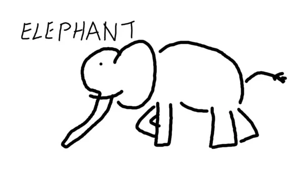 Elephant hand getrokken cartoon — Stockfoto