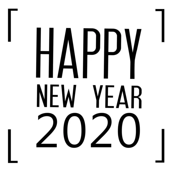 Happy New Year 2020 Text Graphic Design, Hand Drawn Doodle, Lo — стоковое фото