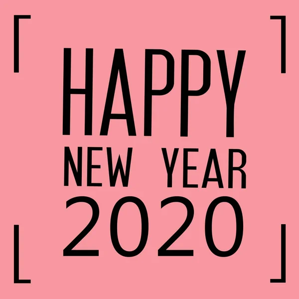 Happy New Year 2020 Text Graphic Design, Hand Drawn Doodle, Lo — стоковое фото