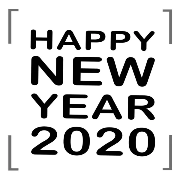 Happy New Year 2020 Text Graphic Design, Hand Drawn Doodle, Lo — стоковое фото