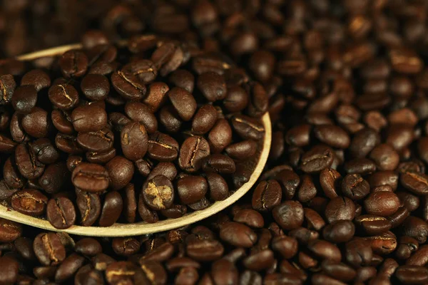 Kaffeböna Närbild Textur Bakgrund — Stockfoto