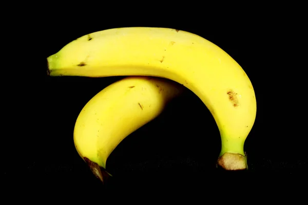 Banan Czarnym Tle Zbliżenie — Zdjęcie stockowe