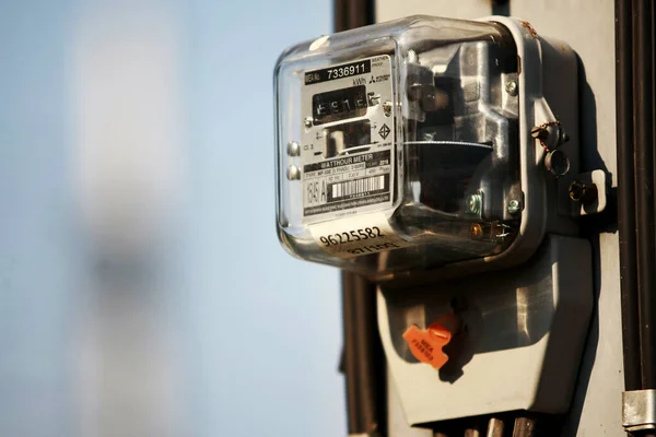 Electricity Meter Electric Pole 2020 April Bangkok Thailand — Stock Photo, Image