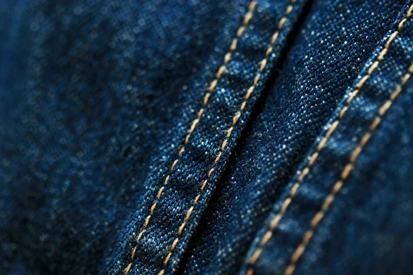 Jeans Denim Textuur Close Focus Slechts Een Punt Zachte Wazige — Stockfoto