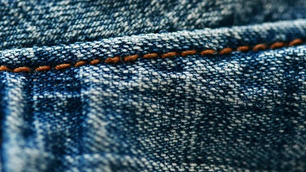 Jeans Denim Textura Cerca Enfoque Solo Punto Fondo Pantalla Borroso — Foto de Stock