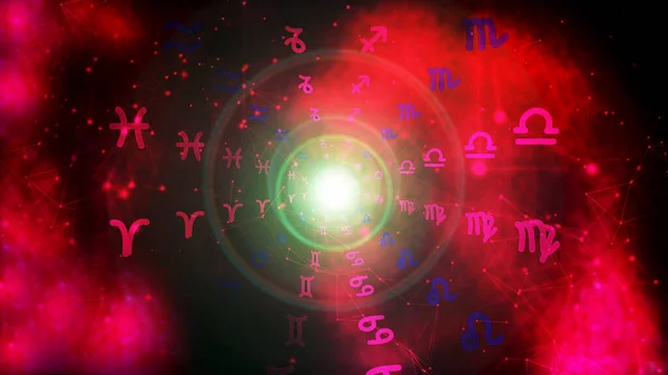 Astrologia Horoskop Wzór Tła Projekt Graficzny — Zdjęcie stockowe