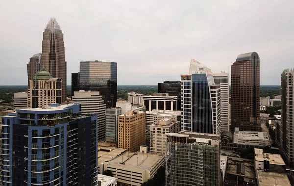 Bird Eye View Inner City Skyline Charlotte North Carolina — стоковое фото