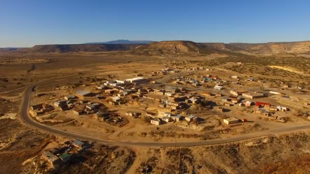 Luchtfoto Noord Naar Mesita New Mexico Trein Passeren — Stockvideo