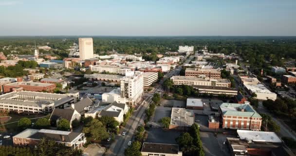Αεροφωτογραφία Στατικό Πλάνο Πάνω Main Street Στο Spartanburg Της Νότιας — Αρχείο Βίντεο