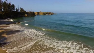 Cape Arago Oregon Coast manzara Gregory noktası havadan görünümü