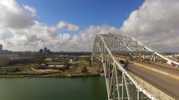 Corpus Christi Texas Gulf Mexico Turning Basin Bridge — Stock Video