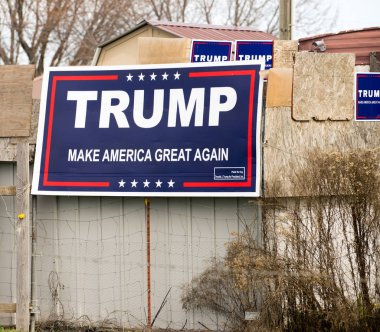 Trump Başkan adayı teşvik tüm kampanya işaretleri kırsal bir özelliğe sahiptir