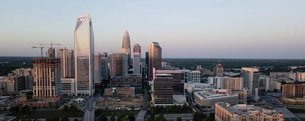 Panaoramic Utsikt Över Växande Stadsbilden Och Byggnader Charlotte — Stockfoto