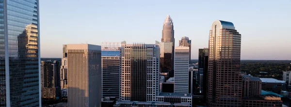 Panoramautsikt Över Den Växande Stadsbilden Och Byggnader Charlotte — Stockfoto