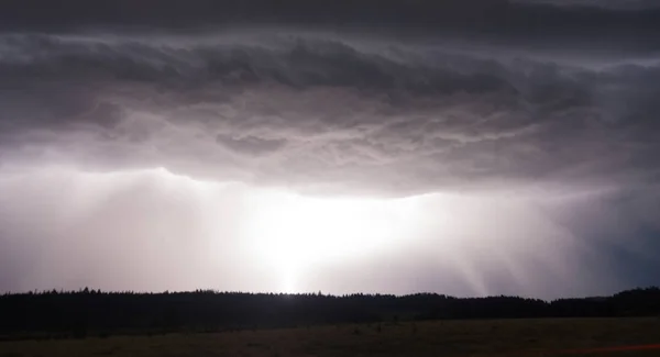 Storms brew fast and move over the landscape in Yellowstone generating rain and electricity