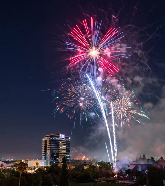 Fourth July Celebration Fireworks Downtown San Jose — Stock Photo, Image