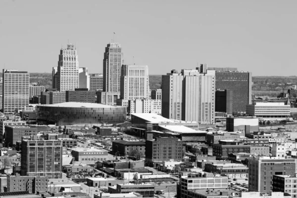 Mellanvästern Downtown Stadssilhuetten Kansas City Missouri — Stockfoto