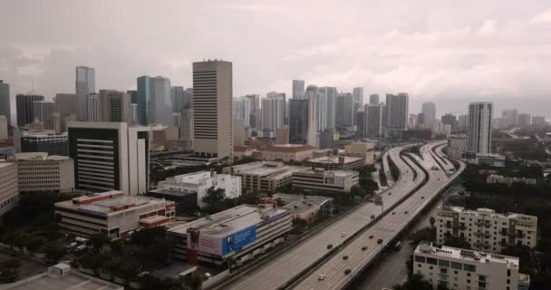 Vista Aerea Prima Una Tempesta Nell Area Metropolitana Miami — Video Stock