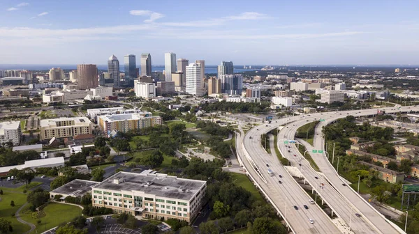 Öböl Egy Backgrooun Belvárosi Városi Központ Városra Tampa Florida — Stock Fotó