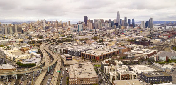 Widok Lotu Ptaka Downtown Core Miejskich San Francisco Kalifornii Południowego — Zdjęcie stockowe