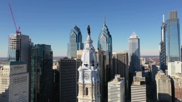 Städtischen Kern City Center Tall Buildings Downtown Philadelphia Pennsylvania — Stockvideo