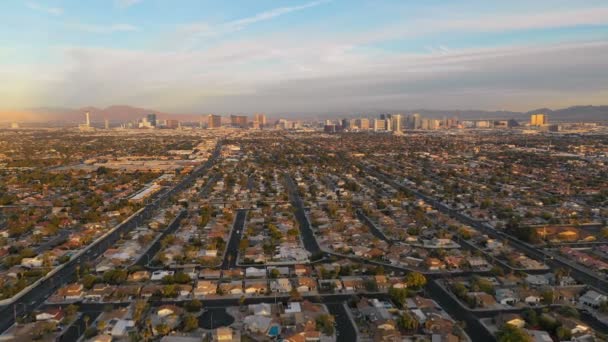 Lang Panoramisch Uitzicht Residentiële Uitgestrektheid Buiten Strip Las Vegas — Stockvideo