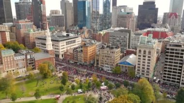 Boston Commons devlet sermaye havadan görünümü Parade gün World Series kazanan 2018