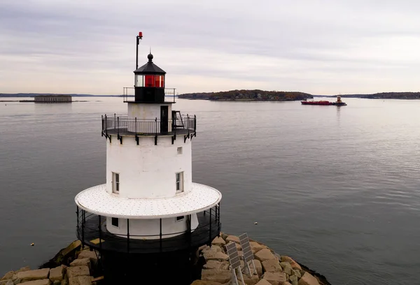 Spring Point Ledge Lighthouse Portland Maine Marca Una Peligrosa Obstrucción —  Fotos de Stock