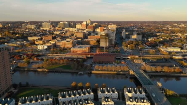 Pohybující Přes Cristina Řeky Centra Města Panorama Wilmington Delaware — Stock video