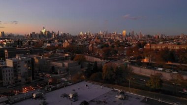 Güney Brooklyn şehir şehir manzarası Jersey City Manhattan üzerinde