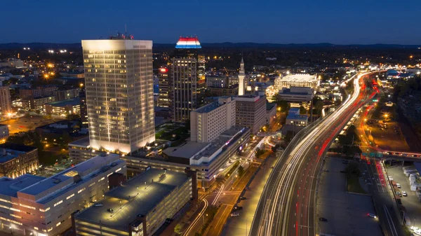 Commuters Leave City Work Days End Waterfront Highway Springfield Massachusetts — Stock Photo, Image