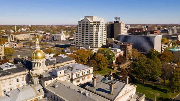 Den Statliga Huvudstaden Kupolen Reflekterar Solljus Sent Eftermiddagen Centrala Trenton — Stockfoto