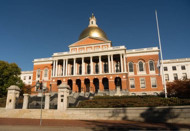 Massachusetts state capital situated on the Boston Common in downtown city senter clipart