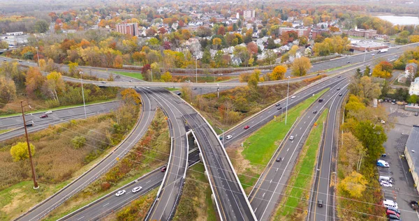 Fall Color Fills Tress Urban Landscape East Hartford Connecticut New — Stock Photo, Image