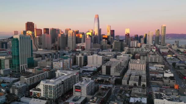 Nachtverkehr Bay Bridge San Francisco Skyline — Stockvideo