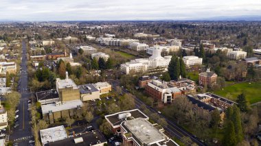 Oregon öncü Willamette Üniversitesi kabuklarıyla vize ile süslenmiş state sermaye Binası