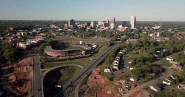 Winston Salem Kuzey Carolina Otobanlar Üzerinde Havadan Görünümü