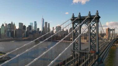 Manhattan Köprüsü New York'a Brooklyn gelen trafiği taşıma