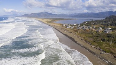 Pacific Coast Beach Bayocean Yarımadası üzerinde hava bakış açısı 