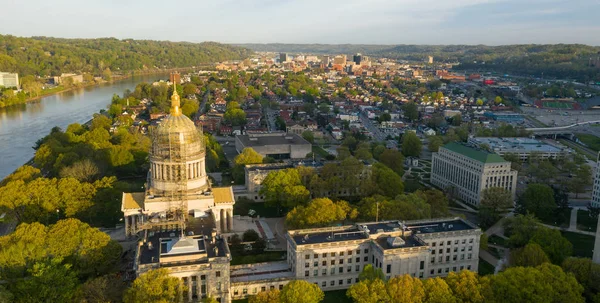 Uzun Panoramik Görünüm Charleston Batı Virginia Capitol City — Stok fotoğraf