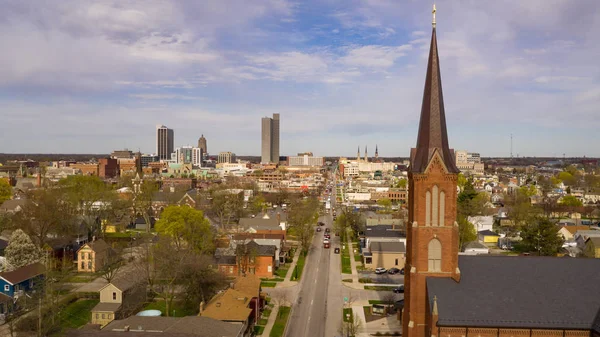 Budovy ulice a domy ve Fort Wayne Indiana — Stock fotografie