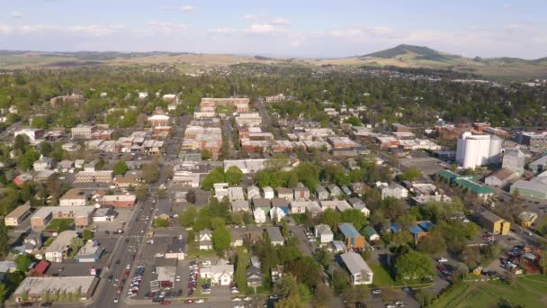 Vzdušné Zobrazení Malé Město Amerika Nad Moskvou Idaho — Stock video