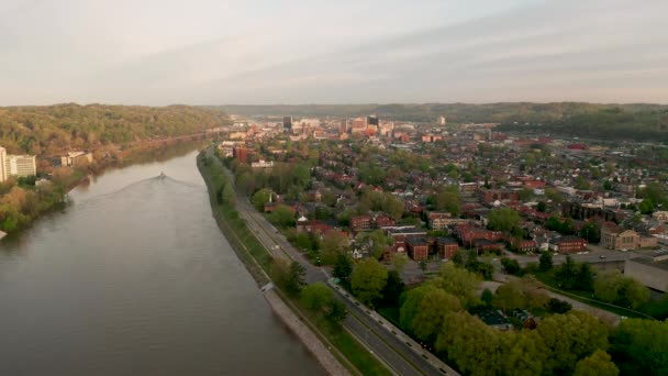 Charleston West Virginia State Capitol City Kanawha River — Stockvideo