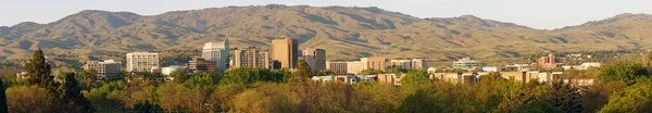 Longo Panorâmica Tarde Tarde Luz Downtown Centro da cidade Boise Idaho — Fotografia de Stock