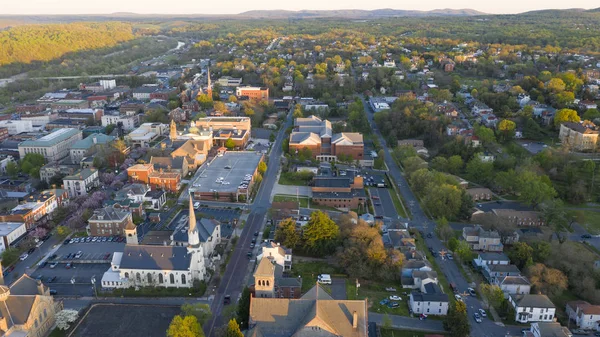 Days End'de Downtown Lynchburg Virginia Üzerinde Hava Perspektifi — Stok fotoğraf