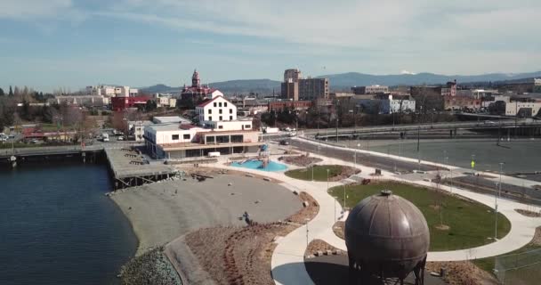 Werkzaamheden Aan Gang Verjonging Van Het Waterfront Bellingham Washington — Stockvideo