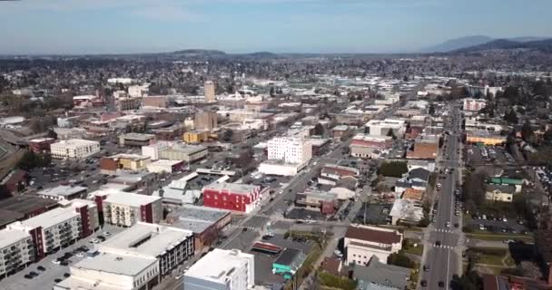 Vista Aérea Sahome Para Núcleo Centro Cidade Business District Bellingham — Vídeo de Stock