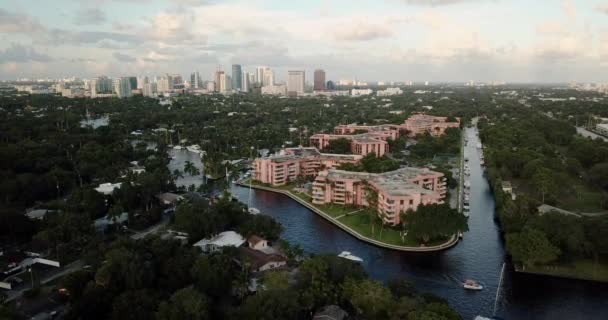 Csónakok Mozog Csatorna Fort Lauderdale Florida East Coast — Stock videók