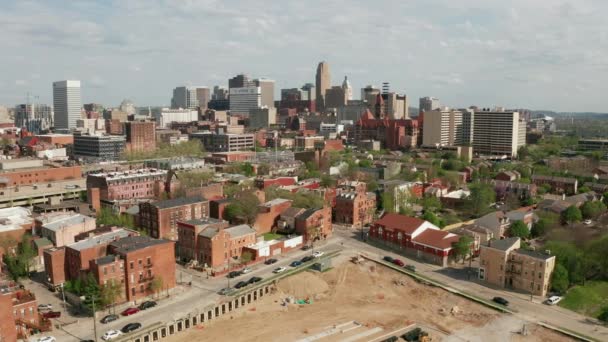 Hermoso Día Soleado Sobre Centro Urbano Cincinnati Ohio — Vídeo de stock