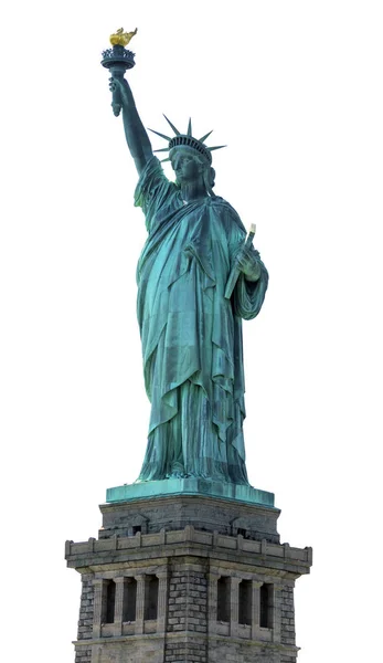 Statue of Liberty Stands Welcoming Seafarers to the New York Har — Stock Photo, Image